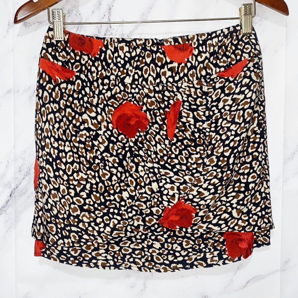 Forever 21 Leopard Rose Skirt